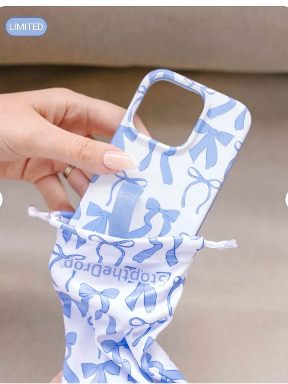 Loopy cases blue bows iPhone 13 Pro Max